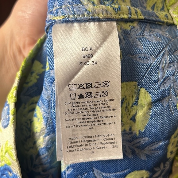 NWT GANNI FLORAL JACQUARD OFF THE SHOULDER IN OYSTER GRAY/ GREEN Size 34 - Picture 8 of 10